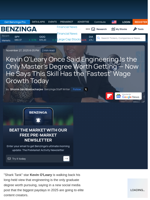 Kevin O'Leary Once Said Engineering Is the Only Master's Degree Worth Getting — Now He Says This Skill Has the 'Fastest' Wage Growth Today  - Benzinga