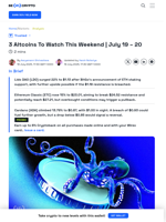 3 Altcoins To Watch This Weekend | July 19 - 20