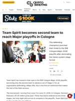 Team Spirit becomes second team to reach Major playoffs in Cologne