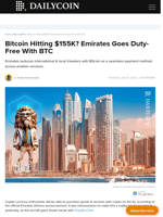 Bitcoin Hitting $155K? Emirates Goes Duty-Free With BTC - DailyCoin
