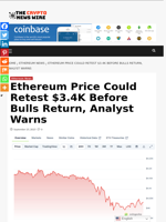 Ethereum Price Could Retest $3.4K Before Bulls Return, Analyst Warns - The Crypto News Wire