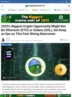 2025’s Biggest Crypto Opportunity Might Not Be Ethereum (ETH) or Solana (SOL), but Keep an Eye on This Fast-Rising Newcomer