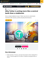Why Tether Looks More Like a Central Bank Than a Stablecoin Issuer