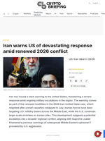 Iran warns US of devastating response amid renewed 2026 conflict