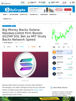 Big Money Backs Solana: Nasdaq-Listed Firm Boosts $525M SOL Bet as MIT Study Backs Network Speed ⋆ ZyCrypto