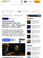 Government Shutdown? Not for Bitcoin — The Feds Just Moved $73M in BTC – Crypto News Bitcoin News