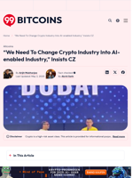 CZ on Blockchain Adoption, Crypto Reserves and AI at Token2049