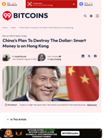 China's Plan To Destroy The Dollar: Smart Money is on Hong Kong