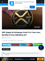 XRP Supply On Exchanges Crash To 8-Year Lows, But Why Is
Price Still Below $2?
