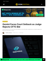 Gemini Faces Court Setback as Judge Rejects CFTC Bid - CoinCentral