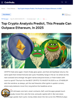 Top Crypto Analysts Predict, This Presale Can Outpace Ethereum, In 2025