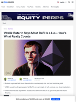 Vitalik Buterin Says Most DeFi Is Fake