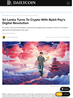 Sri Lanka Turns To Crypto With Bybit Pay’s Digital Revolution - DailyCoin