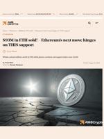 $93M in ETH sold! - Ethereum's next move hinges on THIS support - AMBCrypto