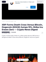 XRP Forms Death Cross Versus Bitcoin, Dogecoin (DOGE) Jumps 13%, Shiba Inu Erases Zero — Crypto News Digest - U.Today