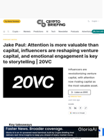 Jake Paul: Attention is more valuable than capital, influencers are reshaping venture capital, and emotional engagement is key to storytelling | 20VC