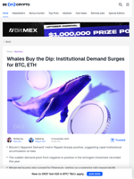 Whales Buy the Dip: Institutional Demand Surges for BTC, ETH - BeInCrypto