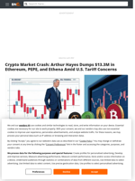 Crypto Market Crash: Arthur Hayes Dumps $13.3M in Ethereum, PEPE, and Ethena Amid U.S. Tariff Concerns - Brave New Coin