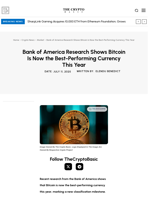 Bank of America Research Shows Bitcoin Is Now the Best-Performing Currency This Year