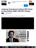 Anthony Scaramucci Likens BTC Price to Manhattan 1690: 'Still Dirt Cheap'