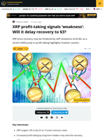 XRP Profit-Taking Divergence Could Delay the Recovery Efforts by the Bulls