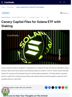 Canary Capital Files for Solana ETF with Staking