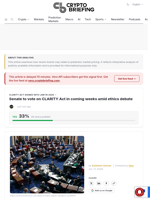 Senate to vote on CLARITY Act in coming weeks amid ethics debate