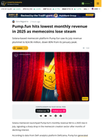 Pump.fun Revenue Hits 2025 Low as Memecoin Hype Fades