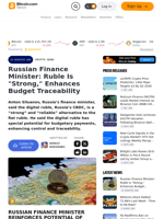 Russian Finance Minister: Ruble Is