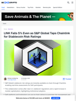 S&P Global’s Chainlink Integration Fails to Lift LINK Price