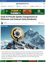 Ozak AI Presale Sparks Comparisons to Ethereum and Solana’s Early Breakouts