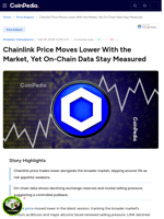 Chainlink Price Moves Lower With the Market, Yet On-Chain Data Stay Measured