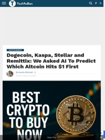 Dogecoin, Kaspa, Stellar and Remittix: We Asked AI To Predict Which Altcoin Hits $1 First - TechBullion
