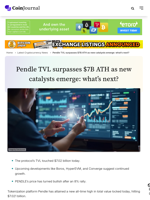 Pendle TVL surpasses $7B ATH as new catalysts emerge: what’s next? - CoinJournal