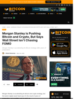 Morgan Stanley Backs Bitcoin, Says Wall Street Isn’t Chasing FOMO