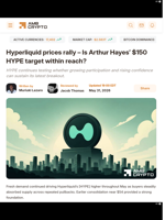 Hyperliquid prices rally - Is Arthur Hayes’ $150 HYPE target within reach? - AMBCrypto