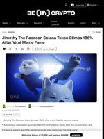 Jimothy The Raccoon Solana Token Climbs 186% After Viral Meme Fame