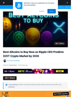 Best Altcoins to Buy Now as Ripple CEO Predicts $25T Crypto Market by 2030