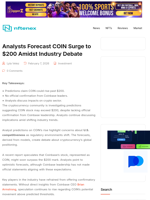 Analysts Forecast COIN Surge to $200 Amidst Industry Debate