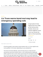 Liz Truss warns bond rout may lead to emergency spending cuts