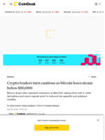 Bitcoin (BTC) price retreat deepens after repeated rejection at $80,000: Crypto Markets Today