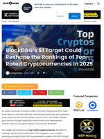 BlockDAG’s $1 Target Could Reshape the Rankings of Top-Rated Cryptocurrencies in 2025 | Live Bitcoin News