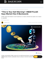 “This Is Your Sell Warning”: HBAR Pundit Says Market Has It Backwards - DailyCoin