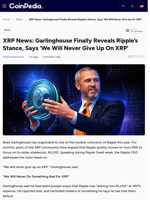 XRP News: Garlinghouse Finally Reveals Ripple’s Stance, Says ‘We Will Never Give Up On XRP’