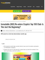 Immutable (IMX) Re-enters Crypto's Top 100 Club: Is This Just the Beginning?