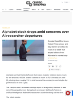 Alphabet stock drops amid concerns over AI researcher departures