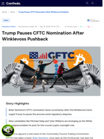Trump Pauses CFTC Nomination After Winklevoss Pushback