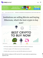 Institutions are selling Bitcoin and buying Ethereum, what’s the best crypto to buy now? - CoinJournal