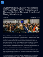 CryptoMondays Advisory Accelerates the Prosperity of Web3 AI Businesses Through Strategic Network Growth and Thought Leadership | Visionary Financial