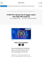 If XRP ETFs Absorb 4% of Supply, Here’s How High XRP Could Go